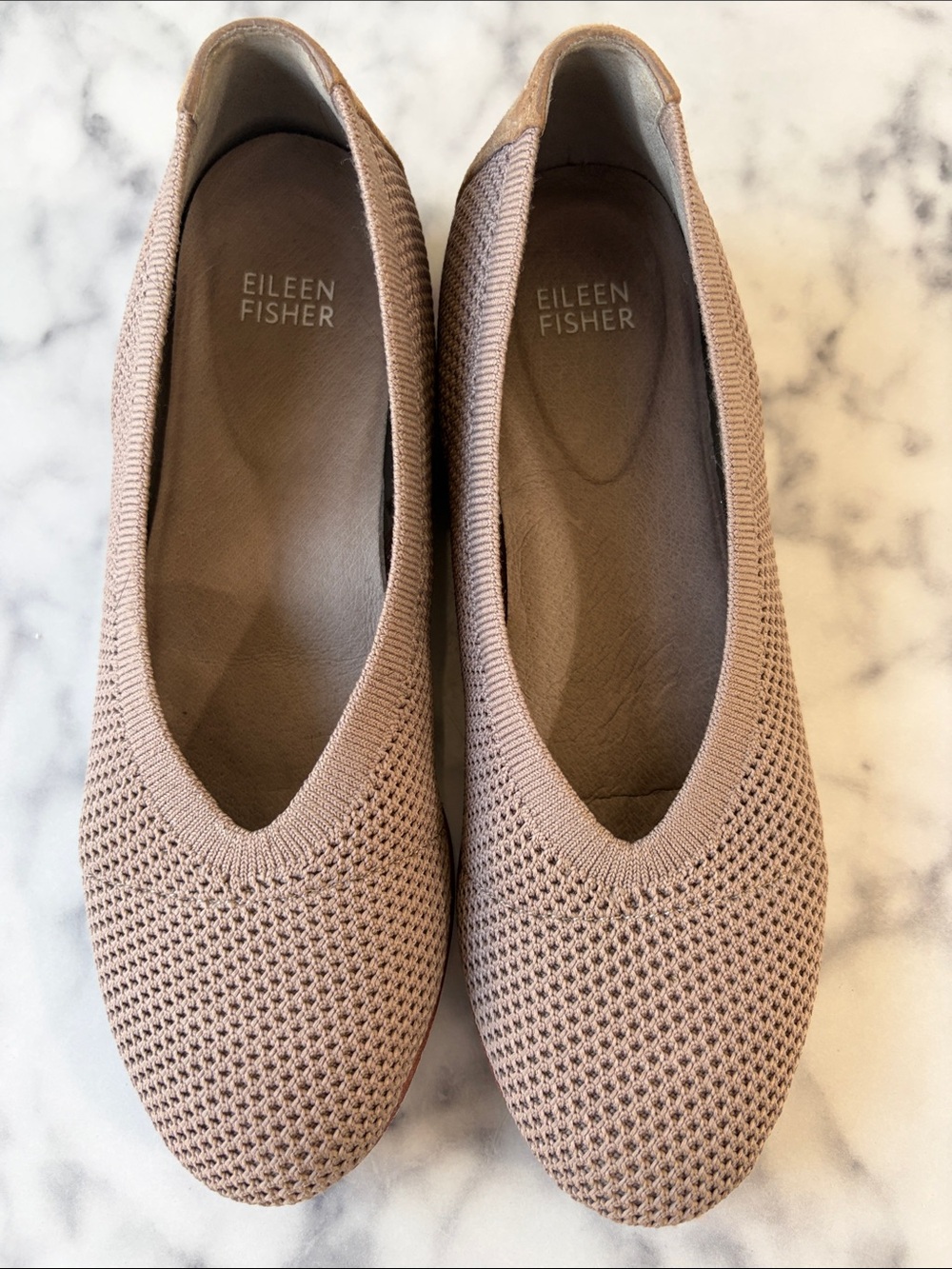 Eileen Fisher Knit Slip-On Ballet Flats in Blush Pink